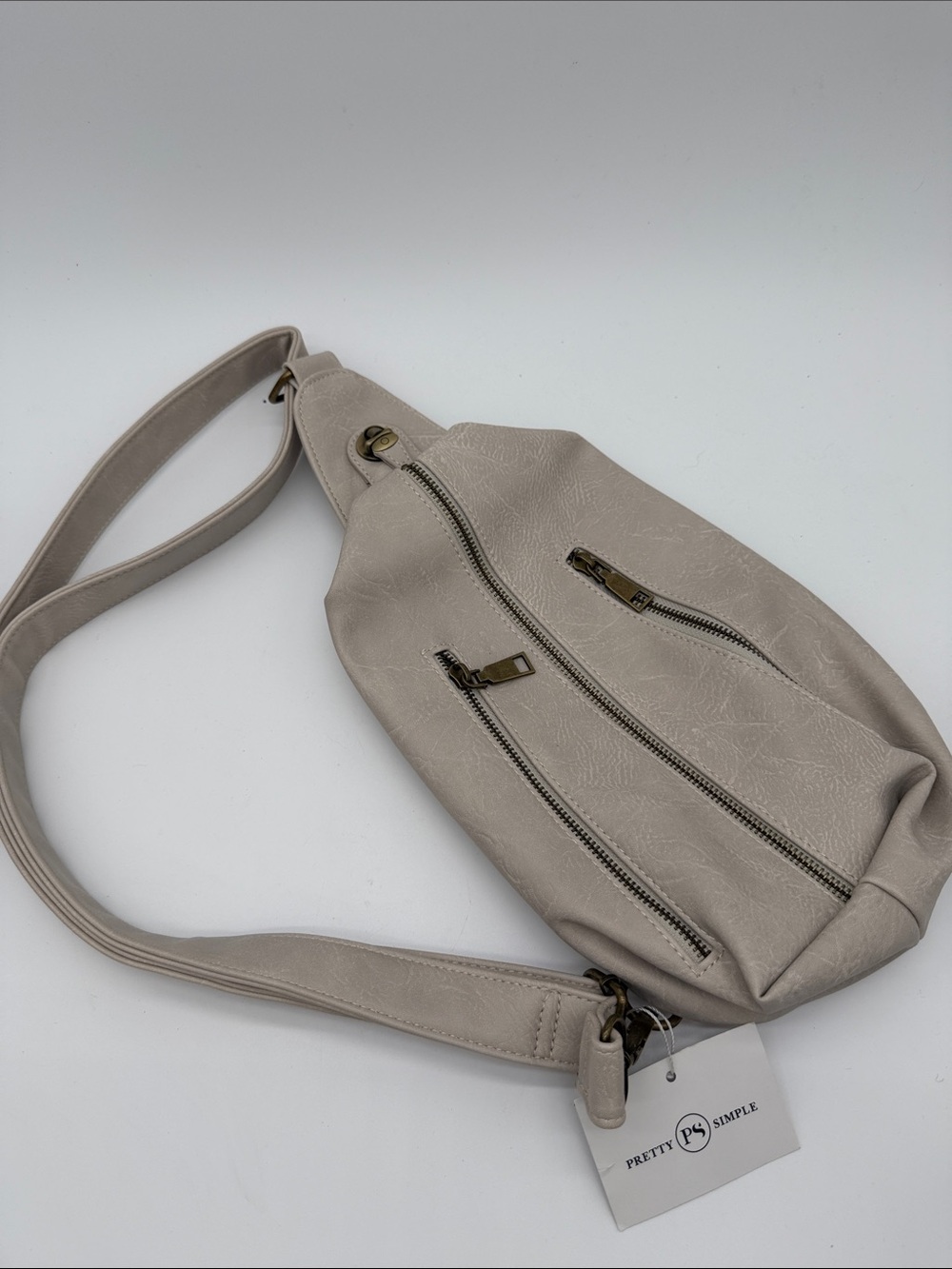 Beige Crossbody Sling Bag